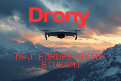 Drony w ośrodkach narciarskich w Europie / generowane AI